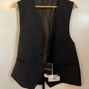 Ralph Lauren Classic Fit Ultra Flex Black Tuxedo Vest Size XL